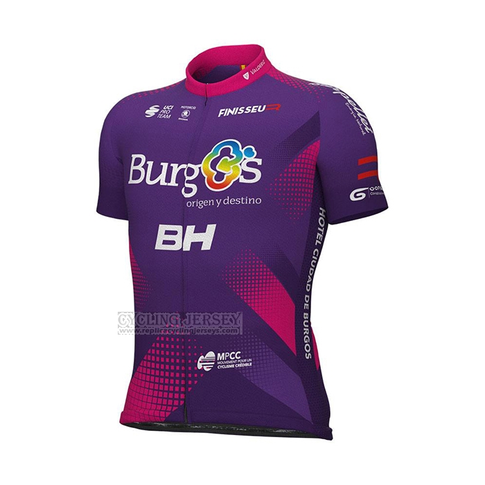2022 Cycling Jersey Burgos BH Purple Fuchsia Short Sleeve and Bib Short